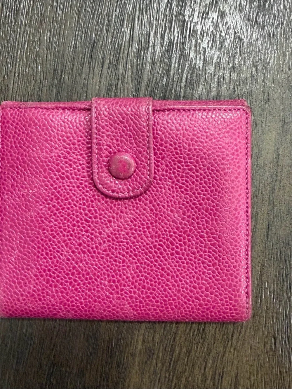 CHANEL vintage Hot Pink Quilted Caviar Leather Wallet